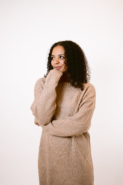 Knit Sweater Dress in Fawn – SHOP HELLO HONEY