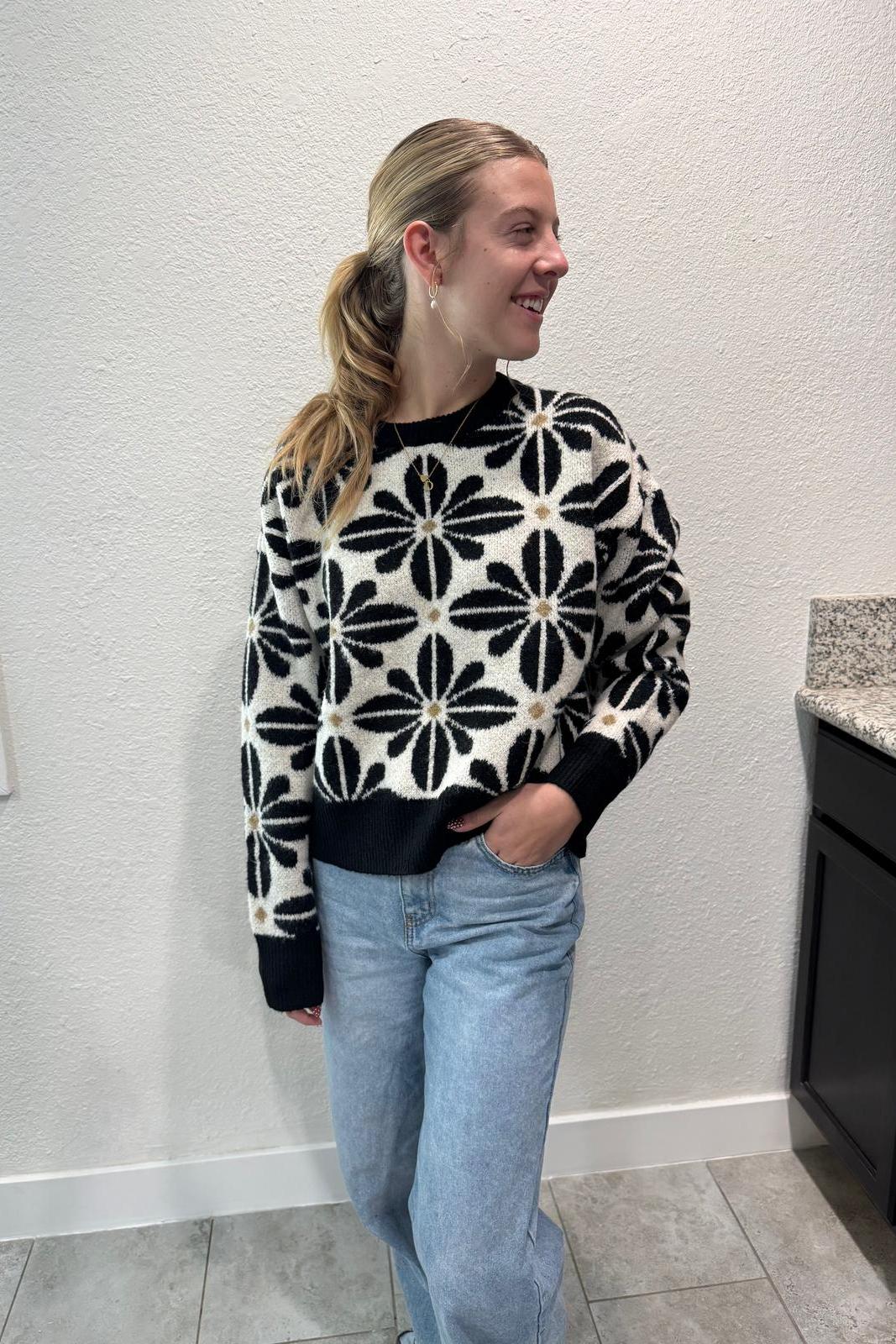The Frannie Flower Sweater