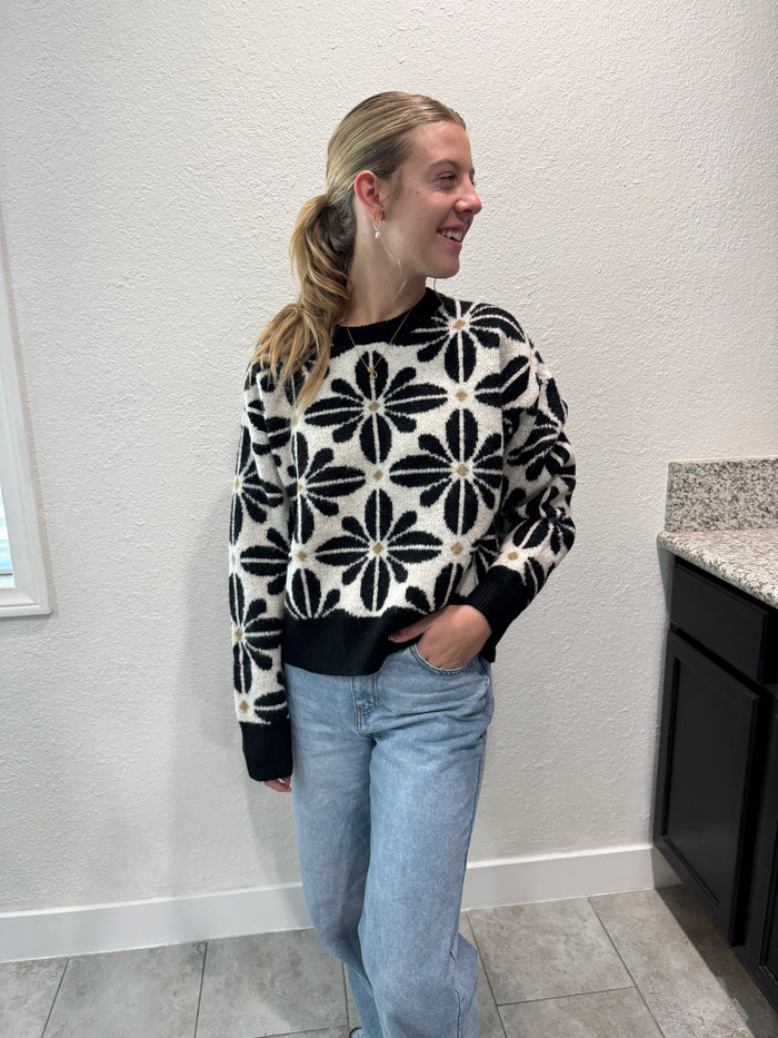 The Frannie Flower Sweater