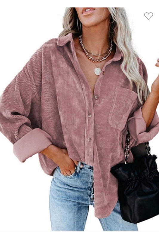 Sage Corduroy Shacket