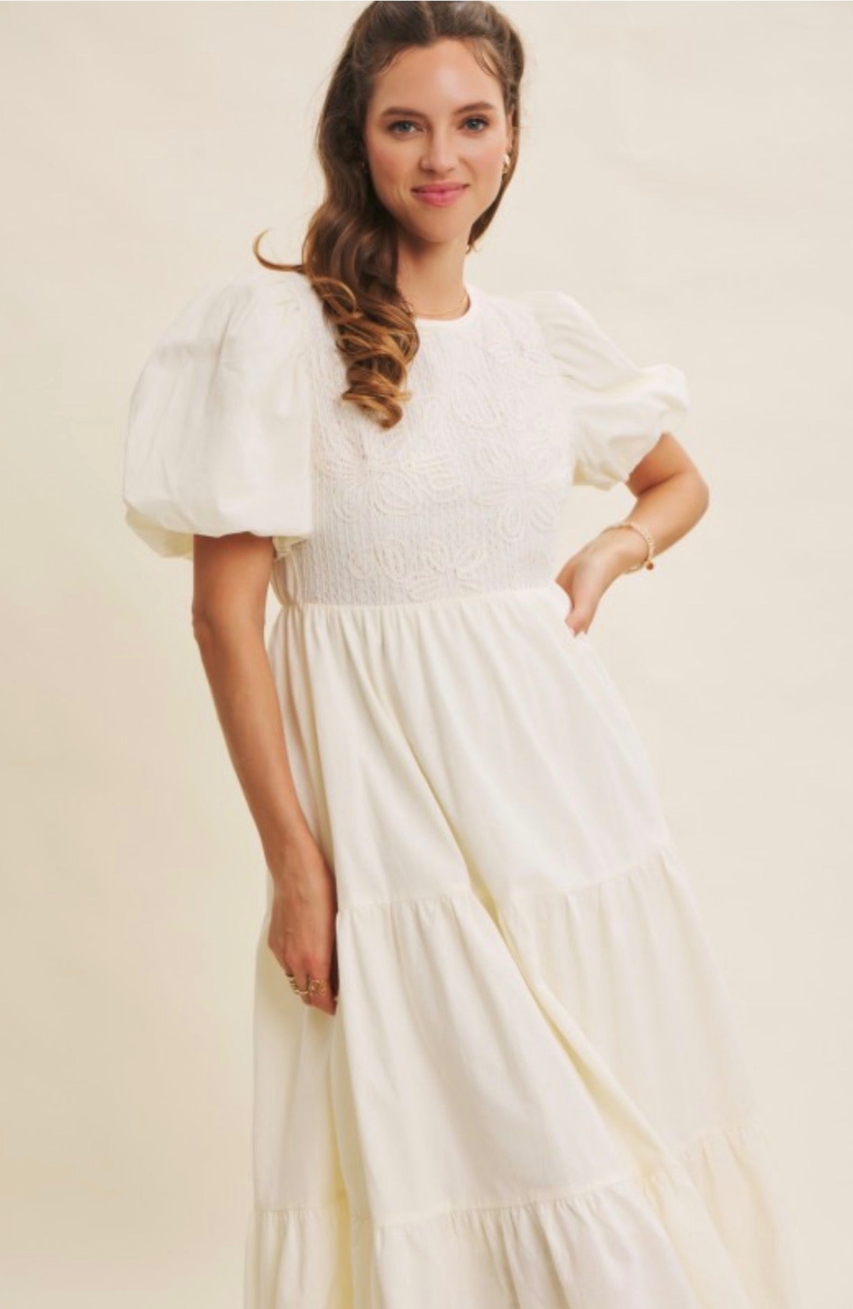 The Everly Embroidered Midi Dress