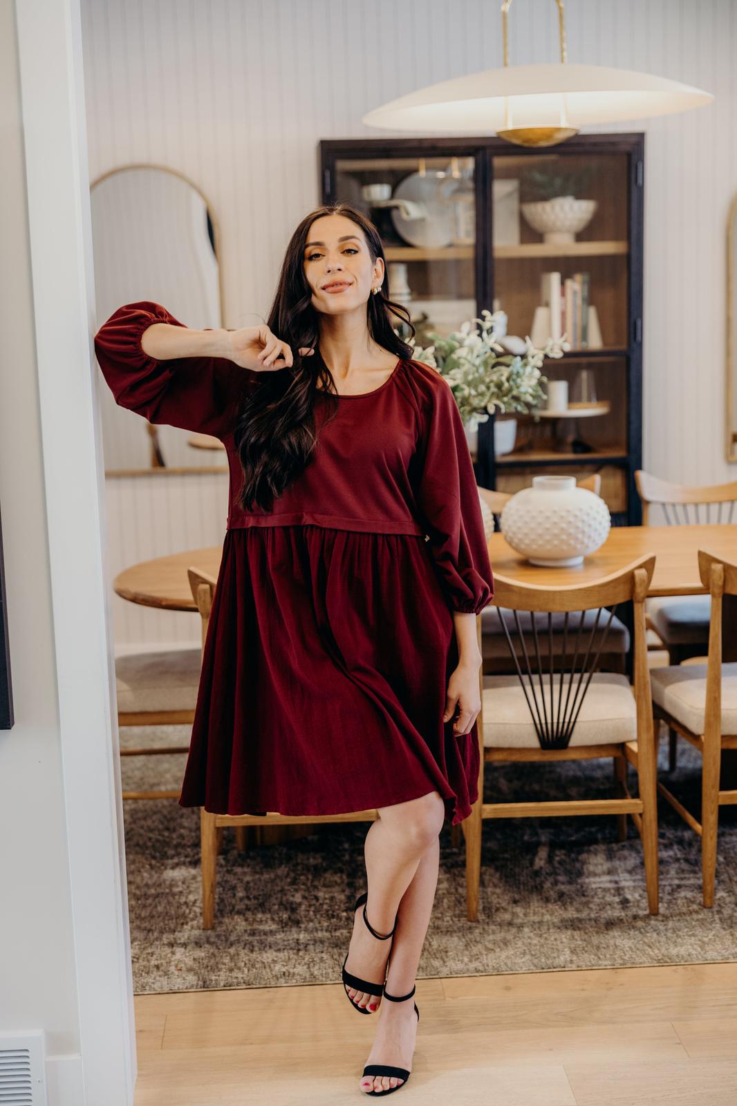 Dawn Spiced Cranberry Midi Dress