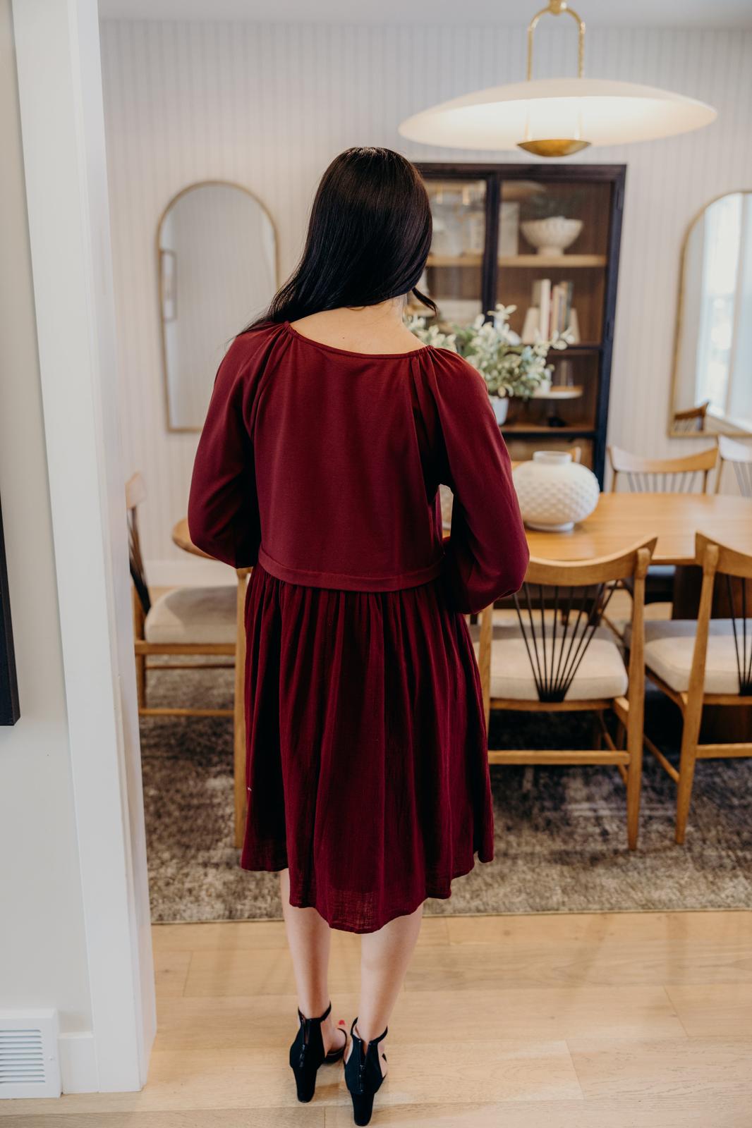 Dawn Spiced Cranberry Midi Dress