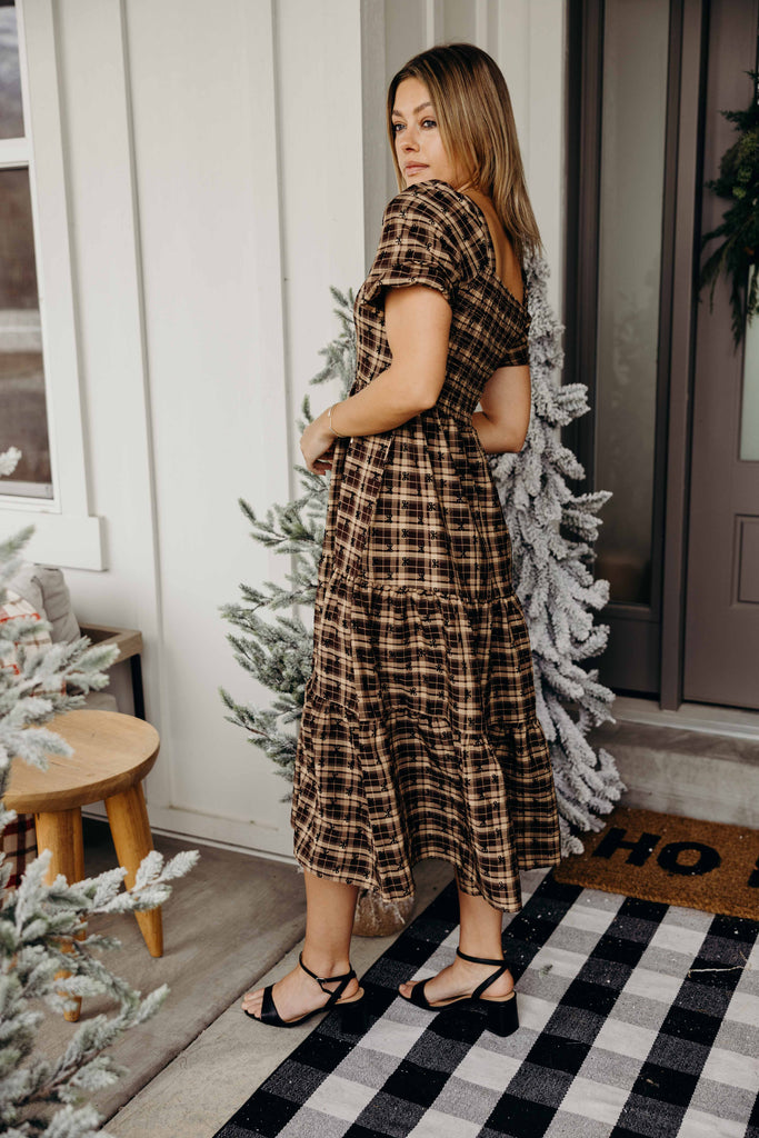 Jules Plaid Truffle Midi Dress