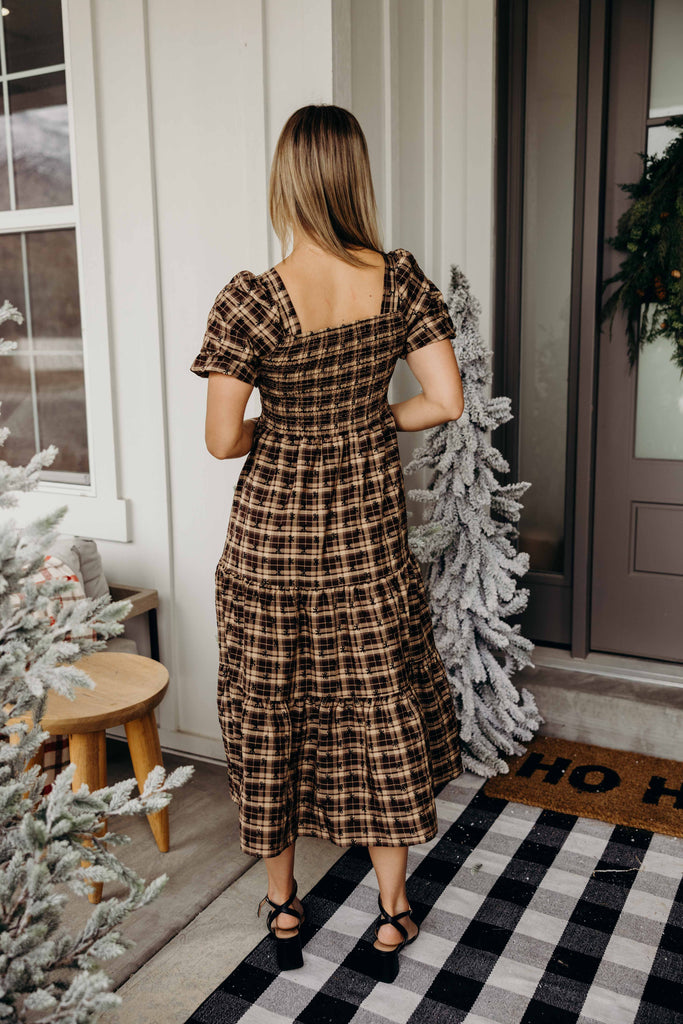 Jules Plaid Truffle Midi Dress