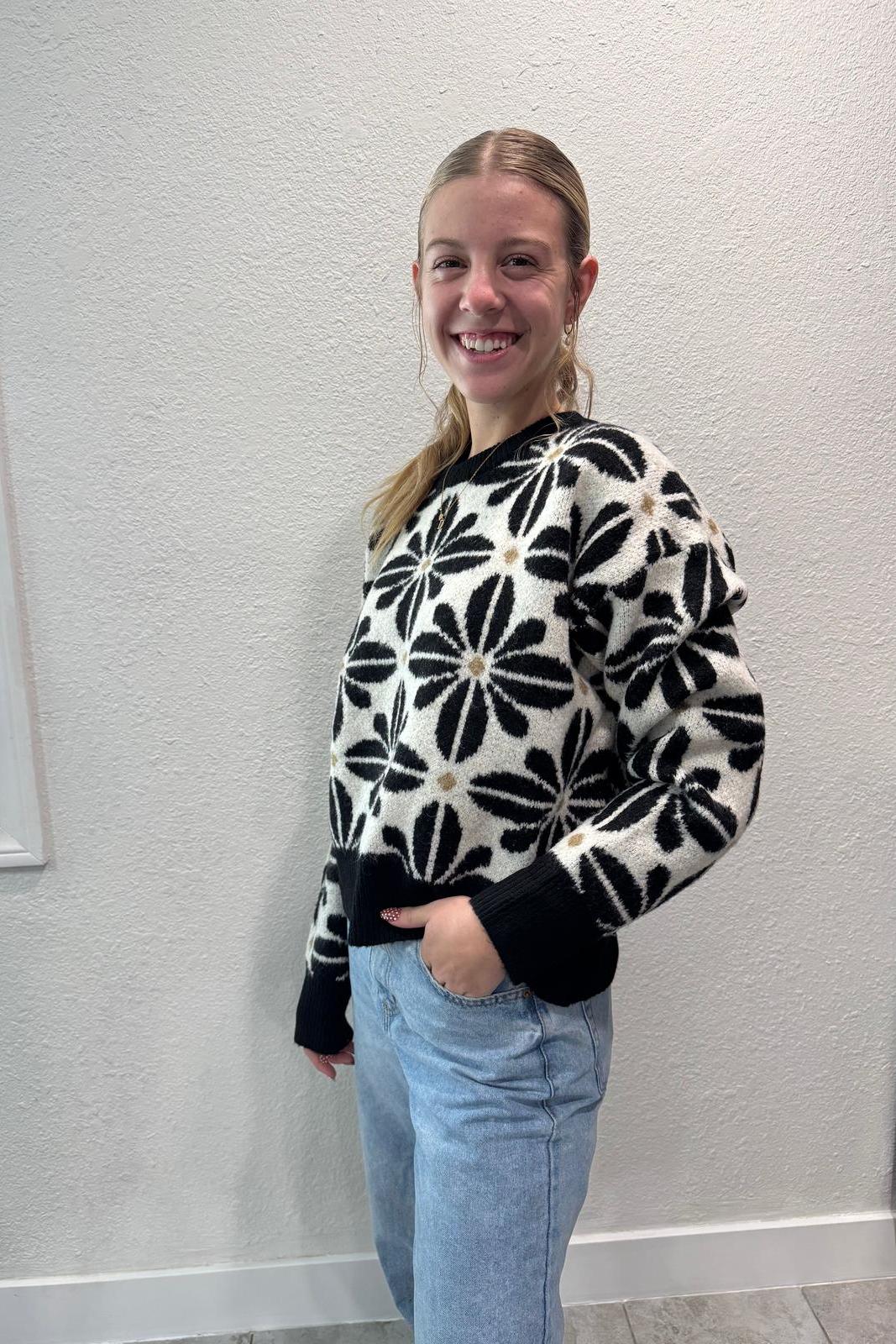 The Frannie Flower Sweater