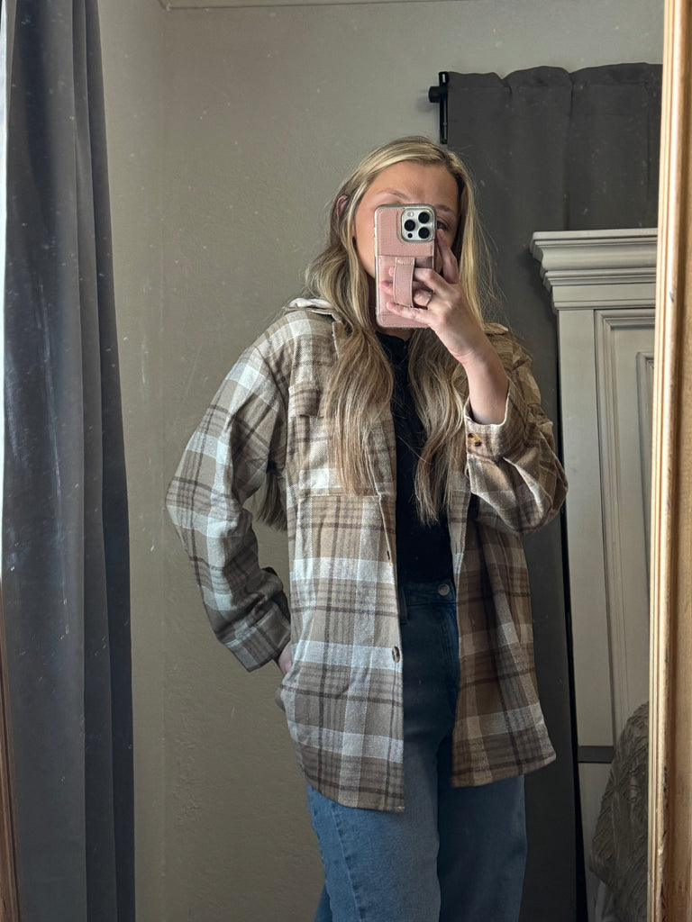 Shay Oversized Flannel with Hood