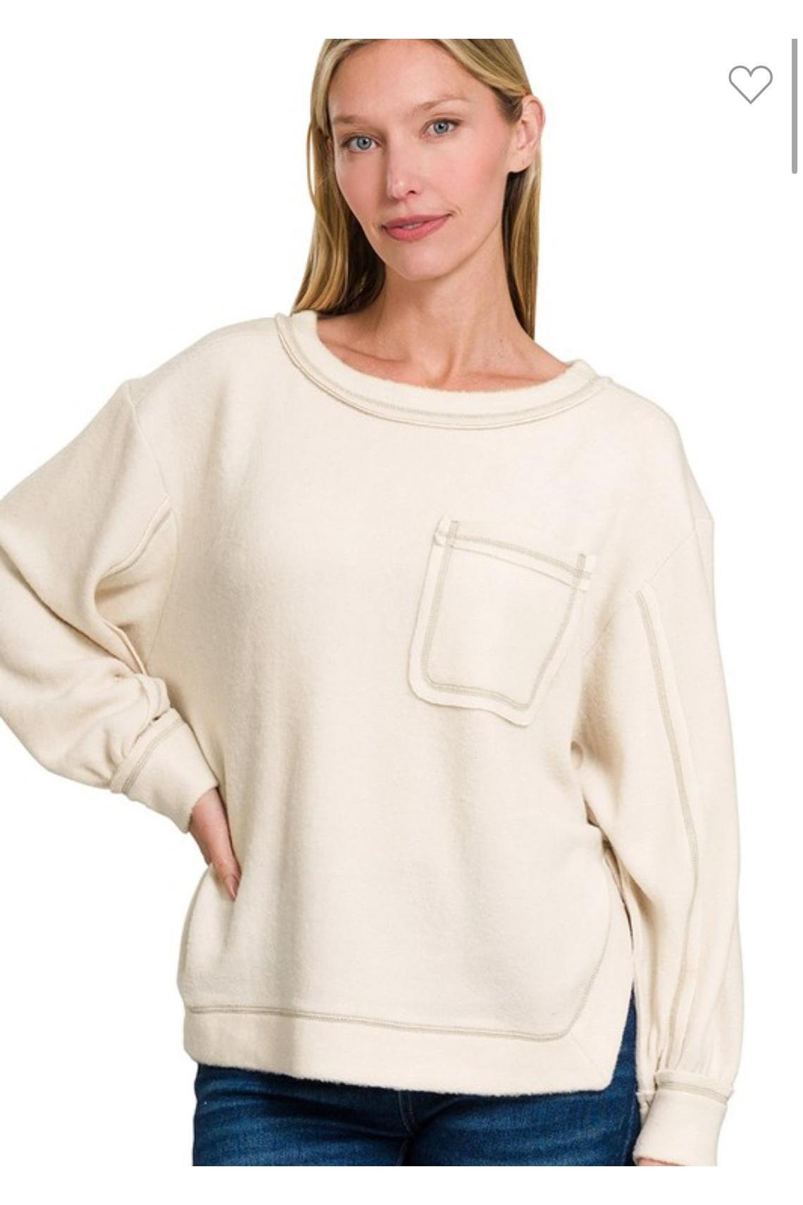 June Hi-low Round Neck Sweater