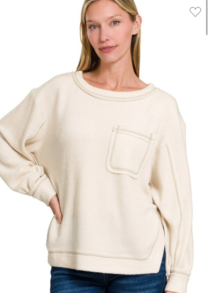 June Hi-low Round Neck Sweater