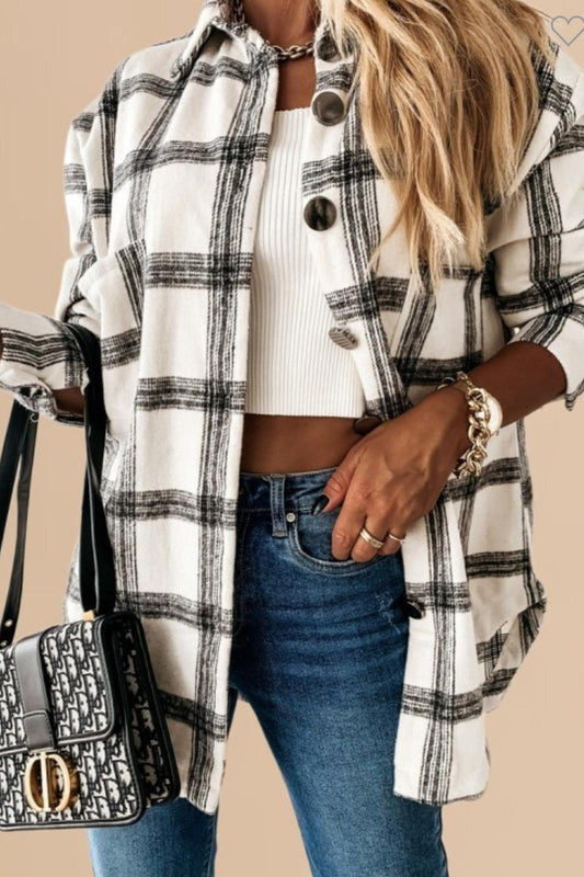 April Plaid Oversized Shacket