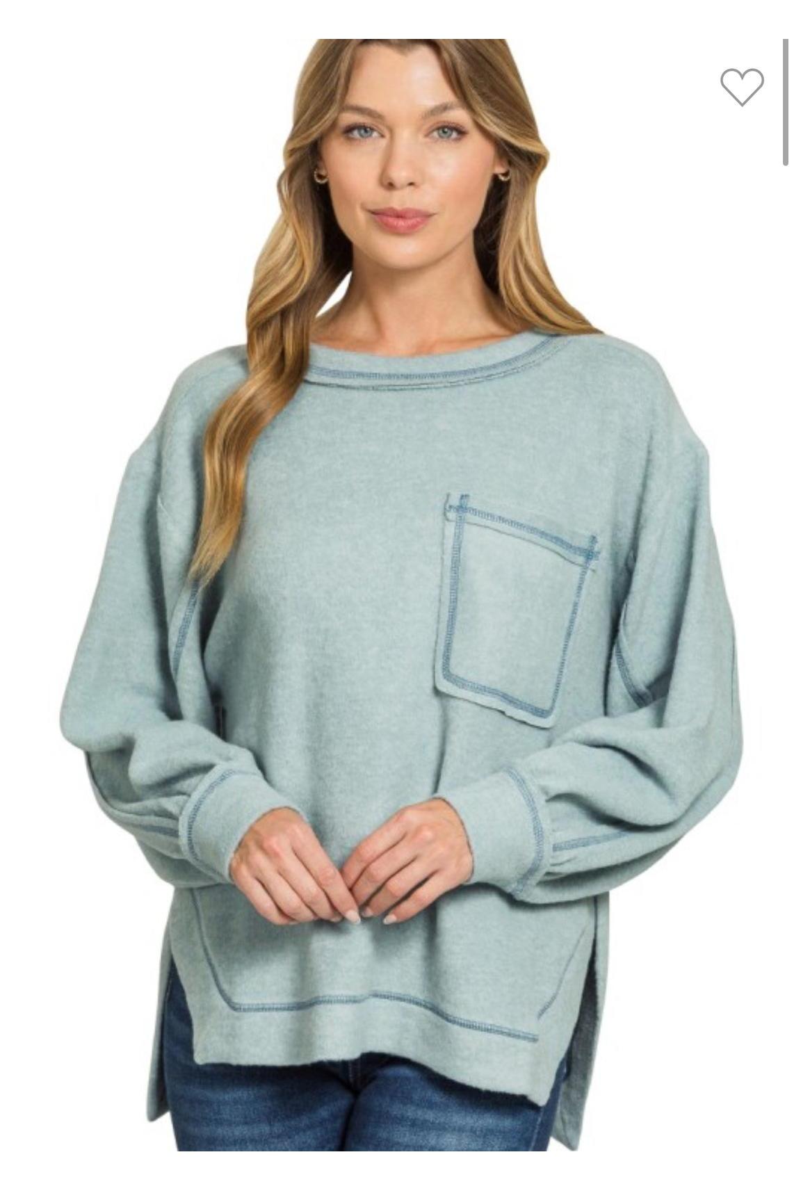 June Hi-low Round Neck Sweater