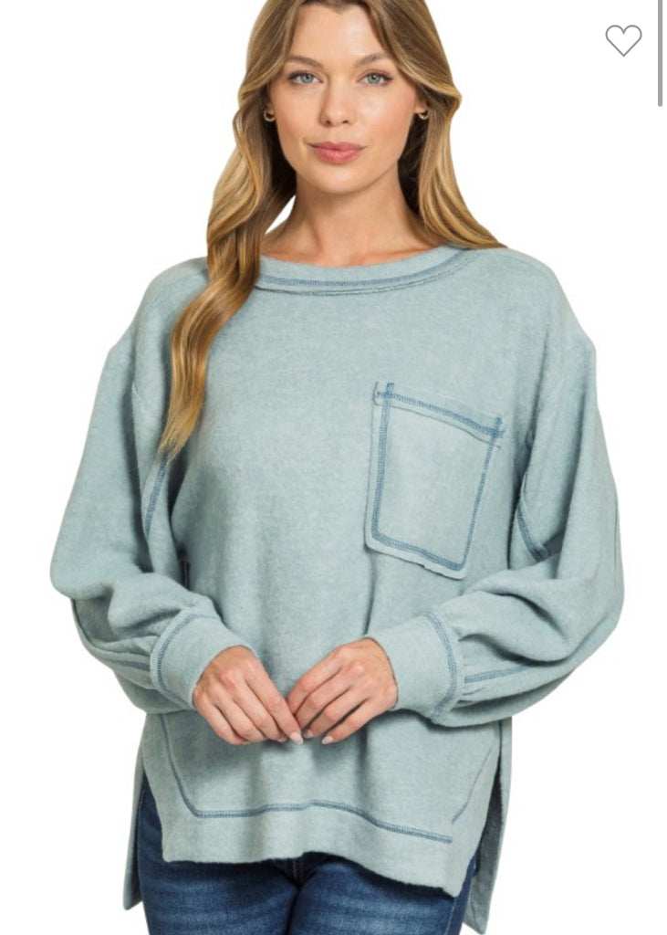 June Hi-low Round Neck Sweater