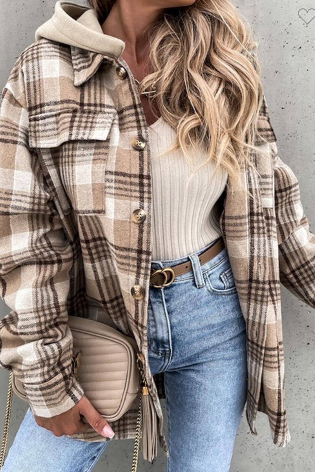 Shay Oversized Flannel with Hood