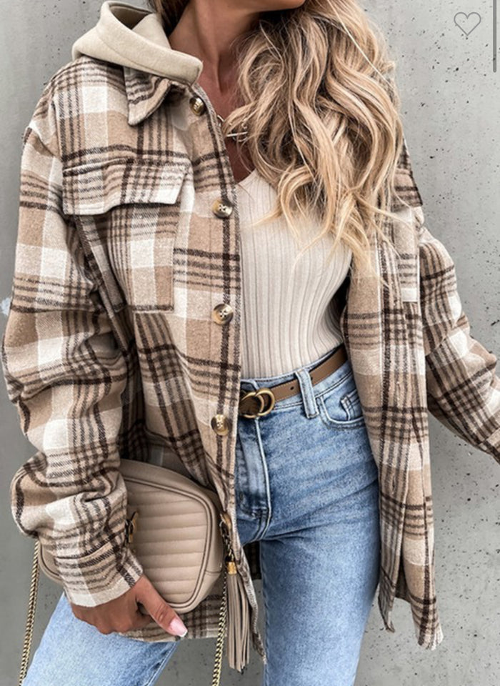 Shay Oversized Flannel with Hood