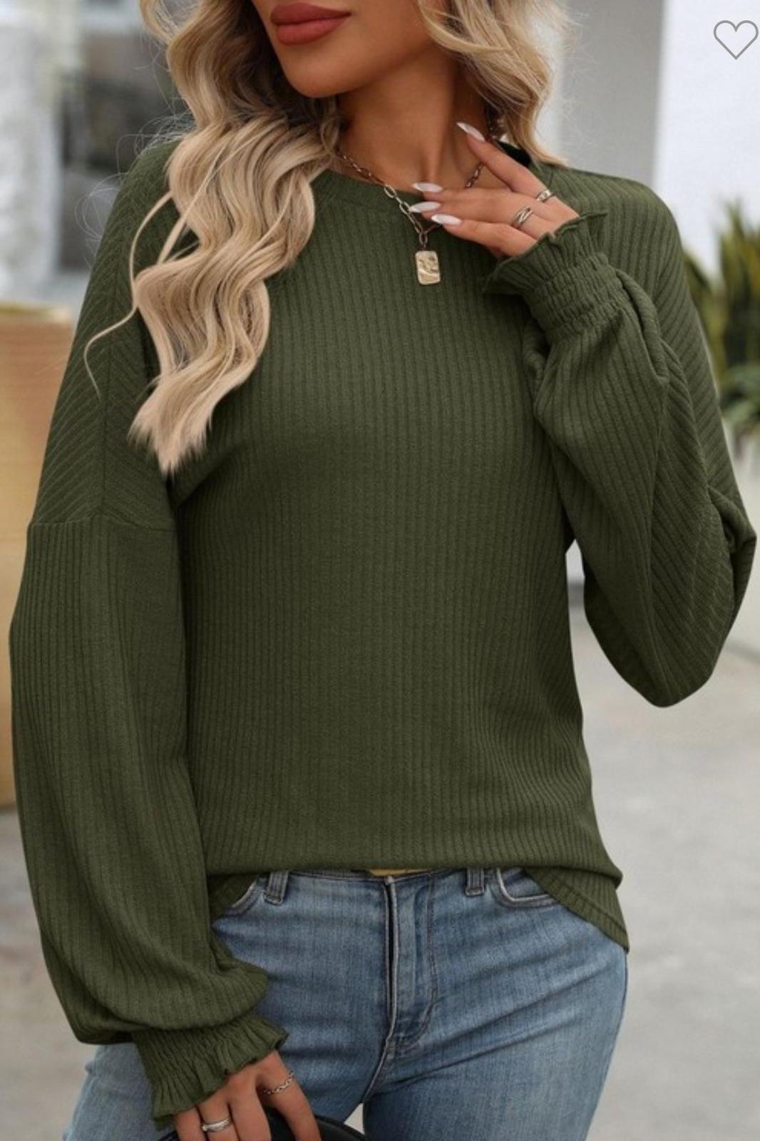 Gracie Ribbed Loose Pullover