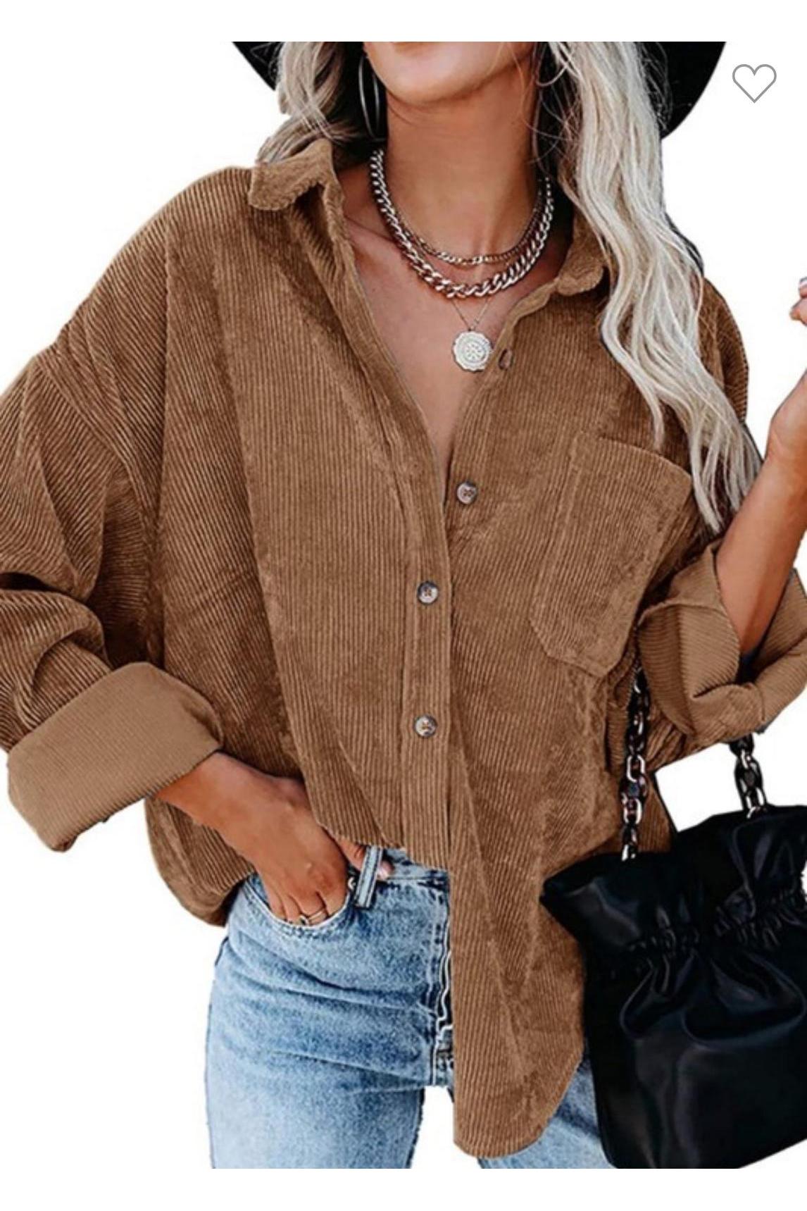 Sage Corduroy Shacket