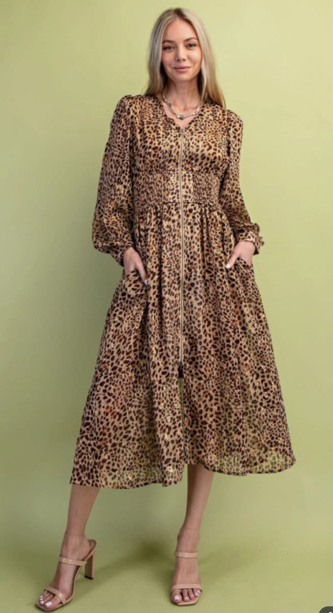 Lexi Leopard Midi Dress