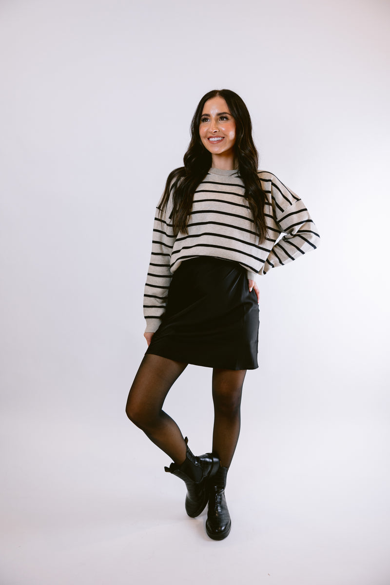 Heather Striped Sweater