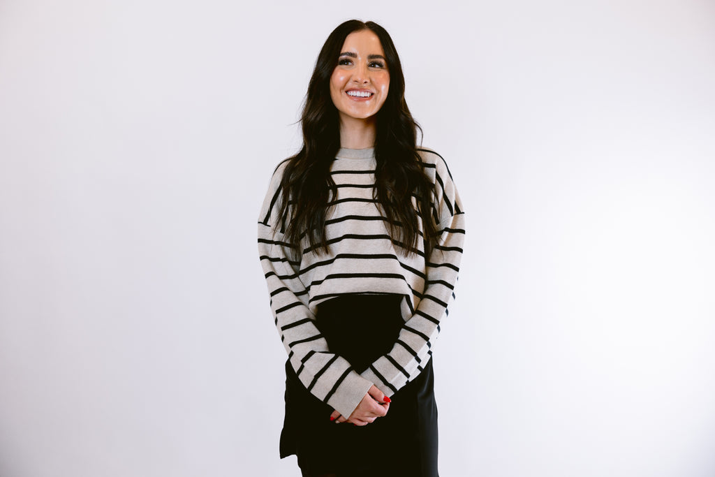 Heather Striped Sweater