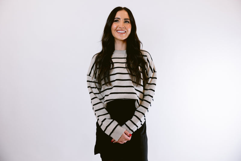 Heather Striped Sweater