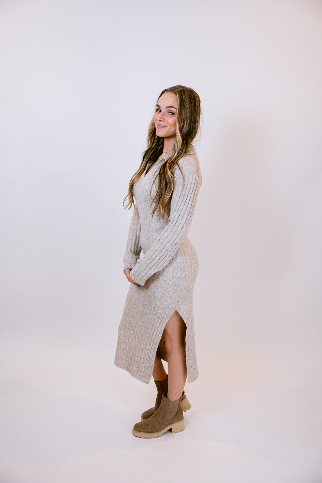 Fuzzy Sweater Midi Dress M Fuzzy Sweater Midi Dress M