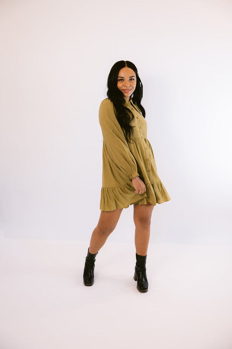 Olive Babydoll Dress