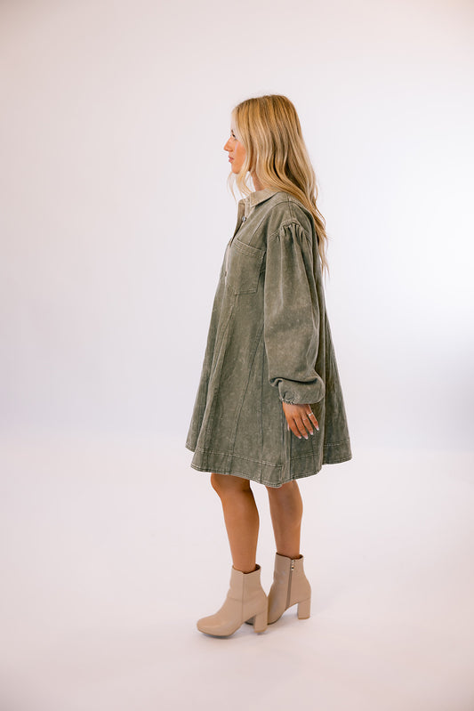 Combat dress in Ash Green