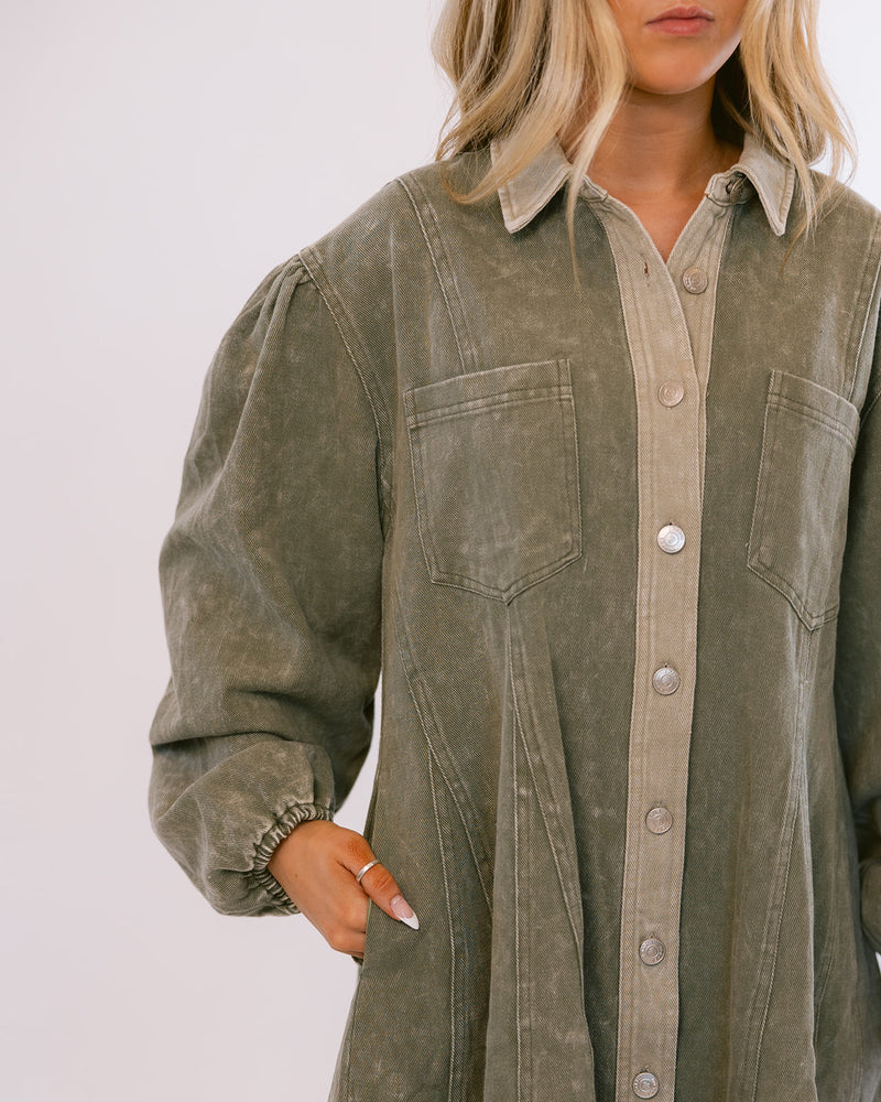 Combat dress in Ash Green