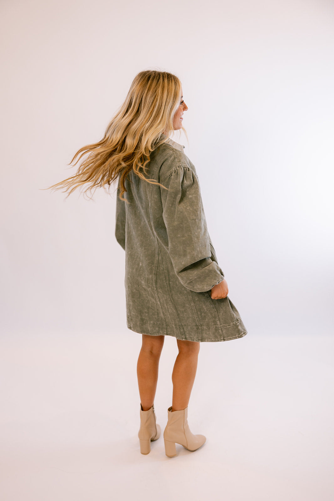 Combat dress in Ash Green