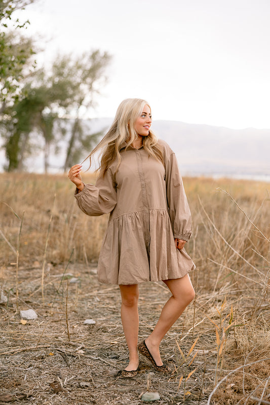 Bubble Dress in Toffee