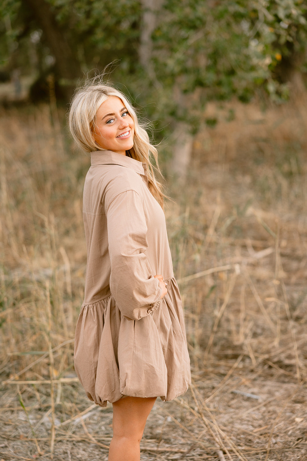 Bubble Dress in Toffee