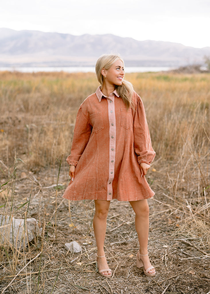 Combat Dress in Terracotta