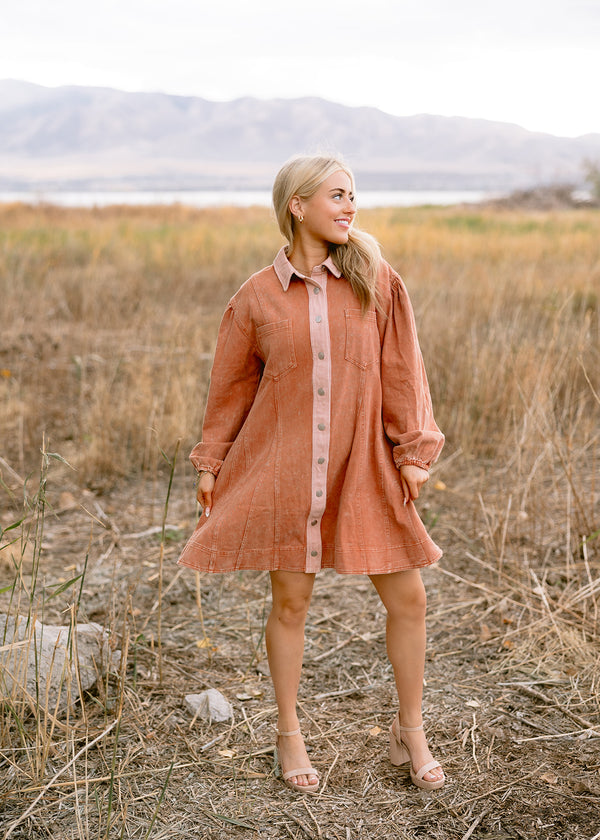 Combat Dress in Terracotta