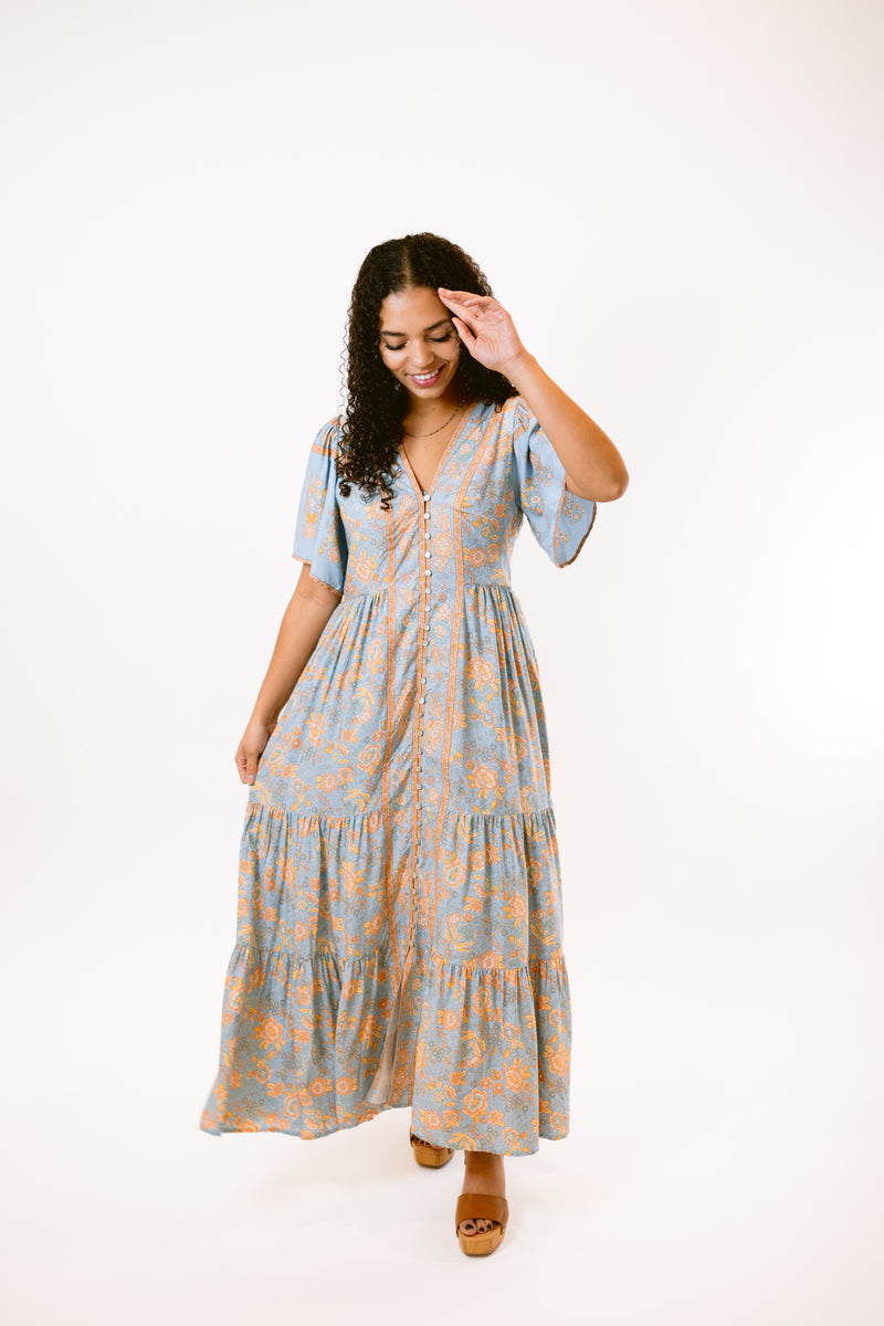 Baby Blue Border Midi