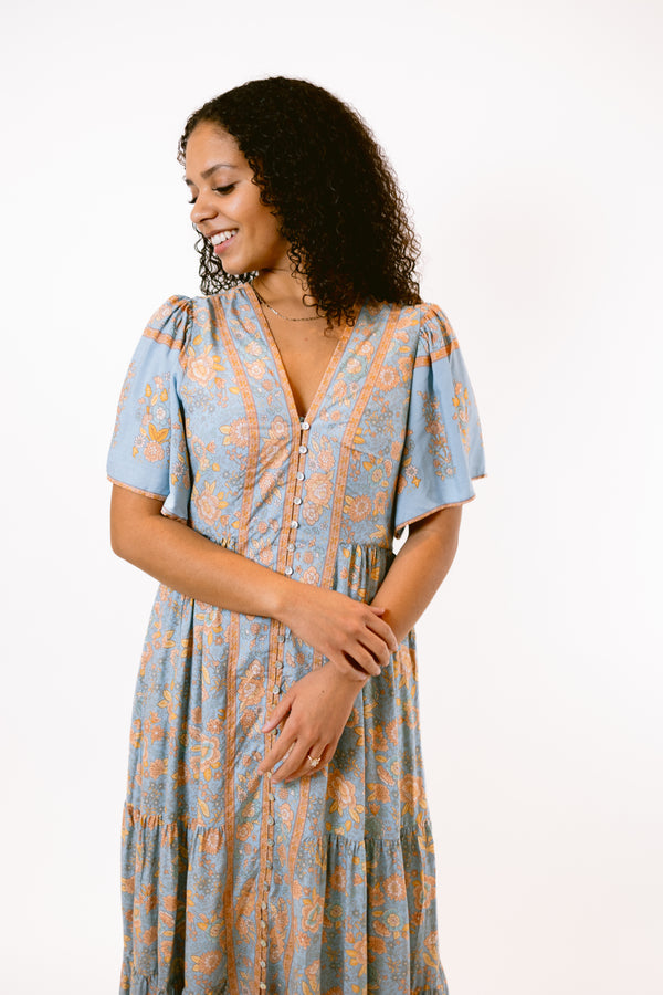 Baby Blue Border Midi