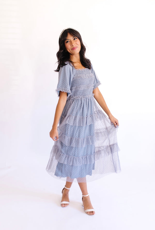 Tulle Cool For You in Dusty Blue