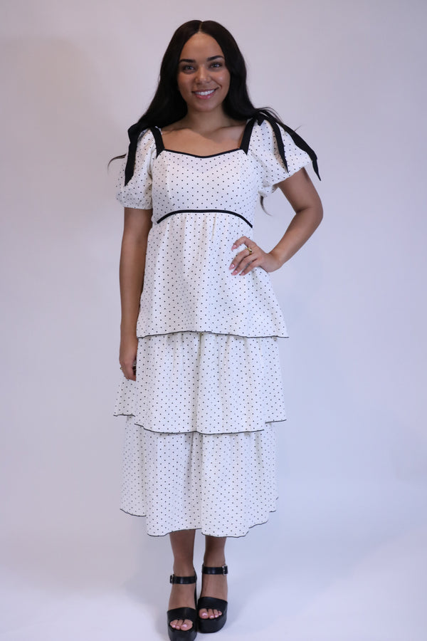 Ellie Polkadot Midi Dress