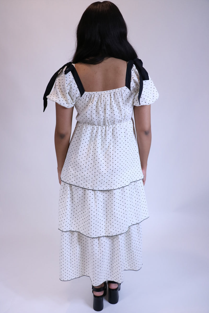 Ellie Polkadot Midi Dress