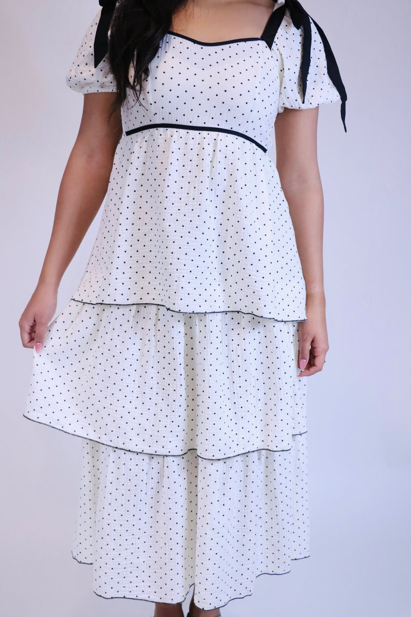 Ellie Polkadot Midi Dress