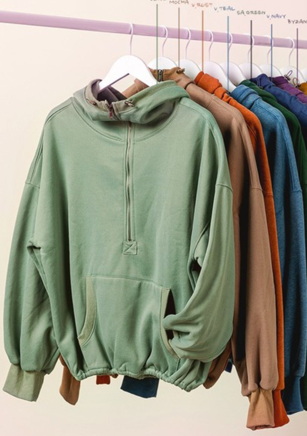 The Hannah Half Zip Hoodie