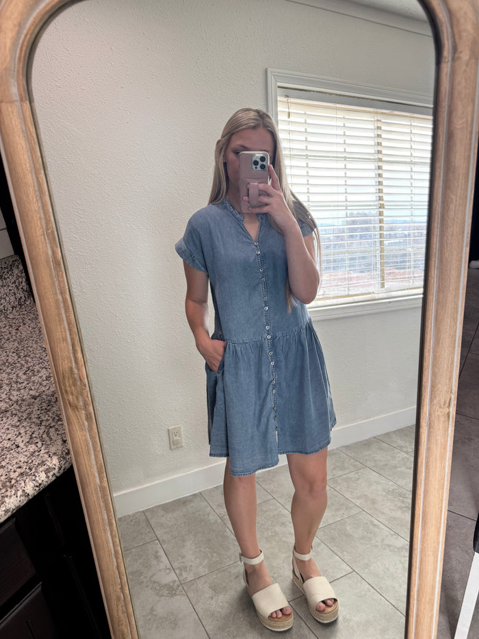 Beth Button Down Mini Dress in 2 colors