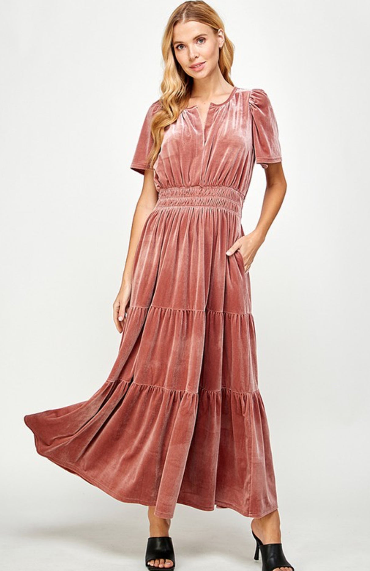Vivienne Velvet Dress Pink / M