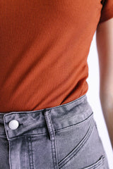 Pumpkin Ribbed Tee