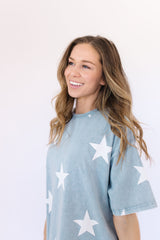 Independence T-Shirt Dress in Baby Blue