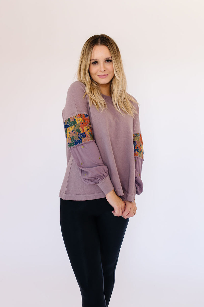 Embroidered Ash Long Sleeve